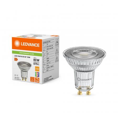 Ledvance GU10 PAR16 Reflektor 60°  6.1W wie 80W dimmbarer warmweißer Strahler 2700K 90Ra mit hoher Farbwiedergabe
